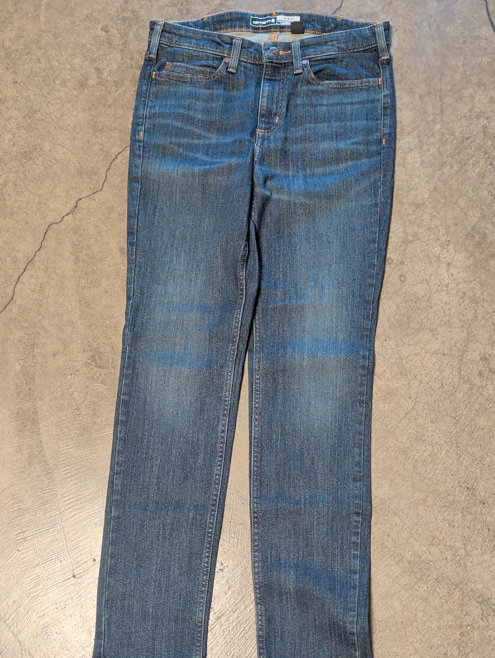 Women's Carhartt Slim Fit Dark Blue Denim Jeans